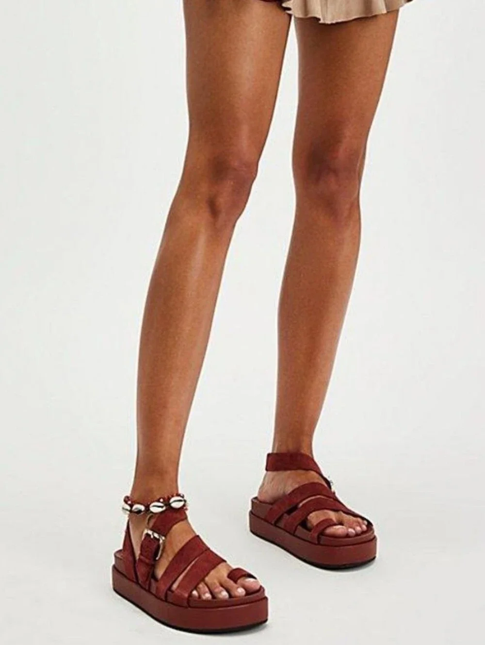 Jeffery Campbell Women's Rust Platform Strappy Sandals